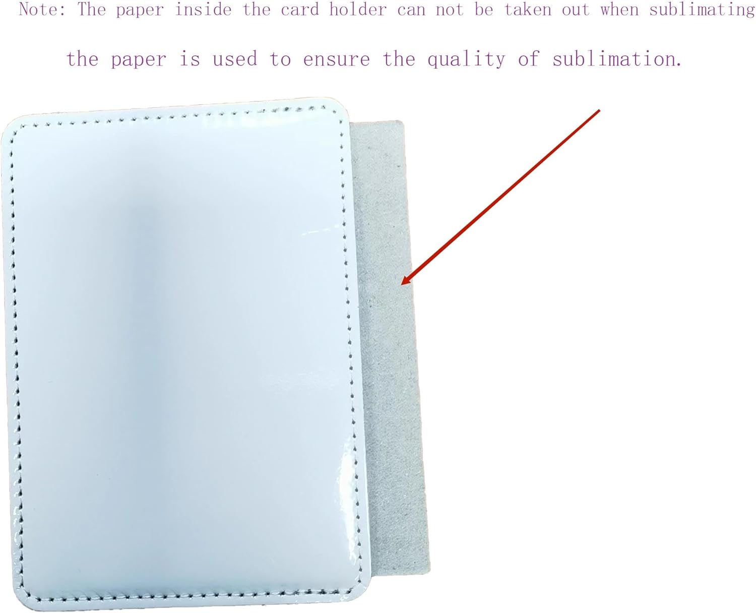 Sublimate Wallet Ultra-thin Card bag Women's wallets Blank Leather Front Pocket Wallet DIY Crafts (Black) - Image 6