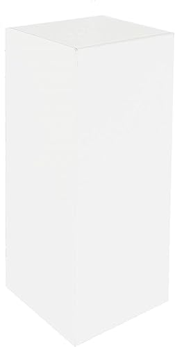 Caja de exhibición de plataforma blanca de 12 x 12 x 32 pulgadas, sin tapa, pedestal de escultura artística, cubierta de cubo coleccionable, trofeo,