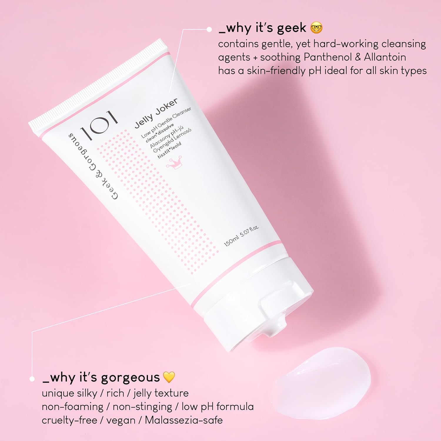 Geek & Gorgeous Jelly Joker 150 ml - Delikatny żel do mycia twarzy