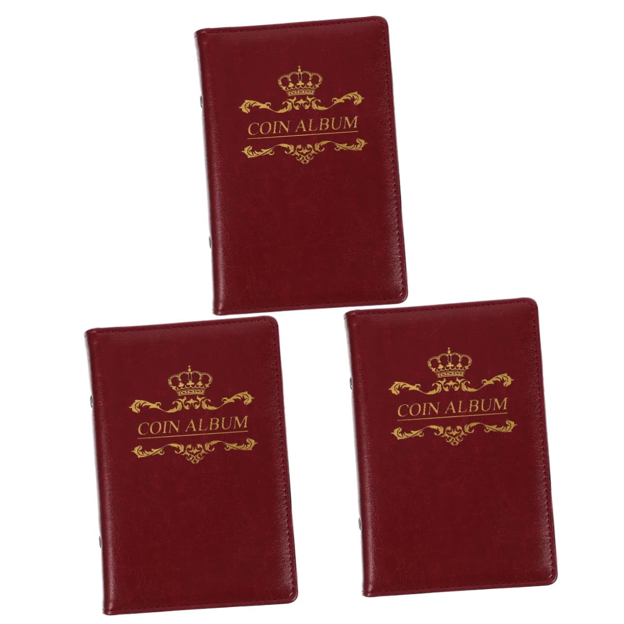 Operitacx 3pezzi Album Per Monete Collezione Libretto Protettivo Compatto e Leggero Design Elegante Con Copertura Pu Organizer Per Monete e Valuta Facile Da Trasportare Trasparente Su