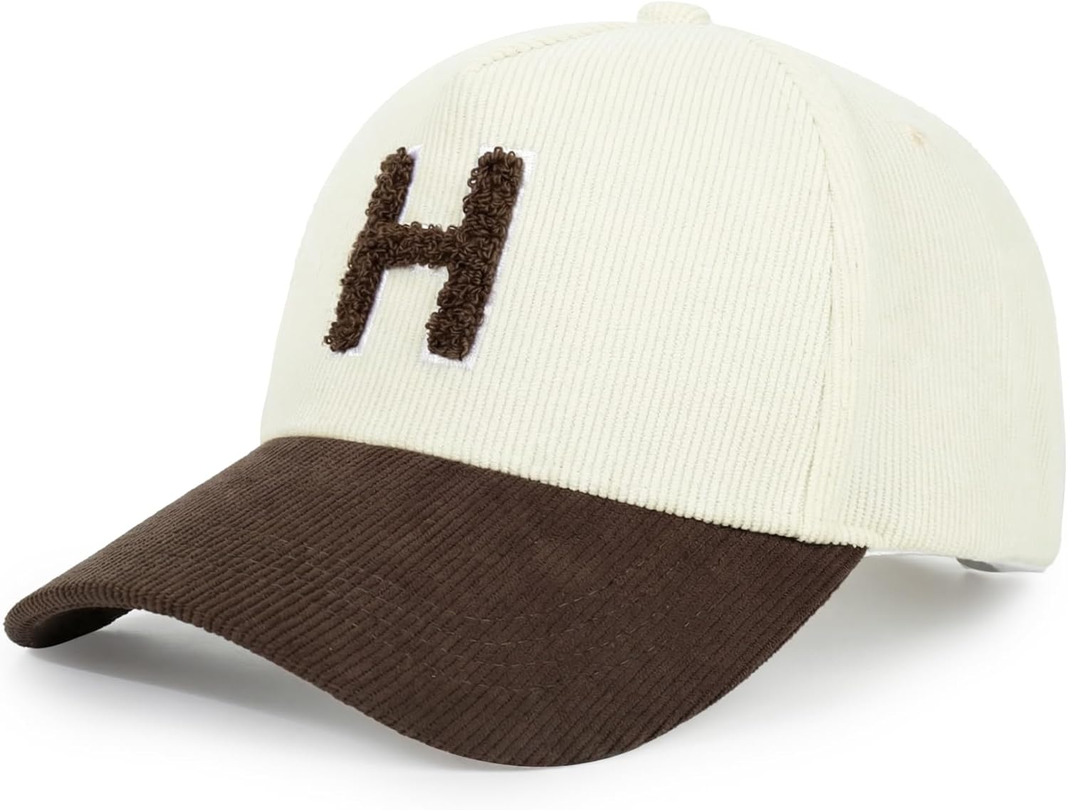 HH HOFNEN Baseball Cap Structured Corduroy Trucker Cap Vintage Adjustable Color Block Outdoor Hat for Men and Women