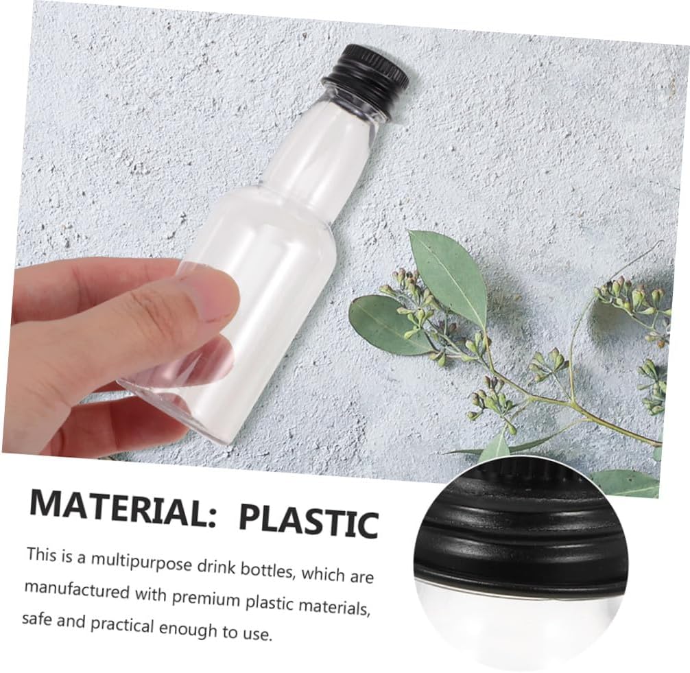 GLEAVI 100ml Mini Beverage Bottles Aluminum Lids Portable Drift Bottles for Juice Wine and Samples Reusable Small Drink Containers for Travel Camping and DIY Projects