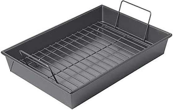 Chicago Metallic Professional Non-Stick Roast Pan with Non-Stick Rack, 13-Inch-by-9-Inch