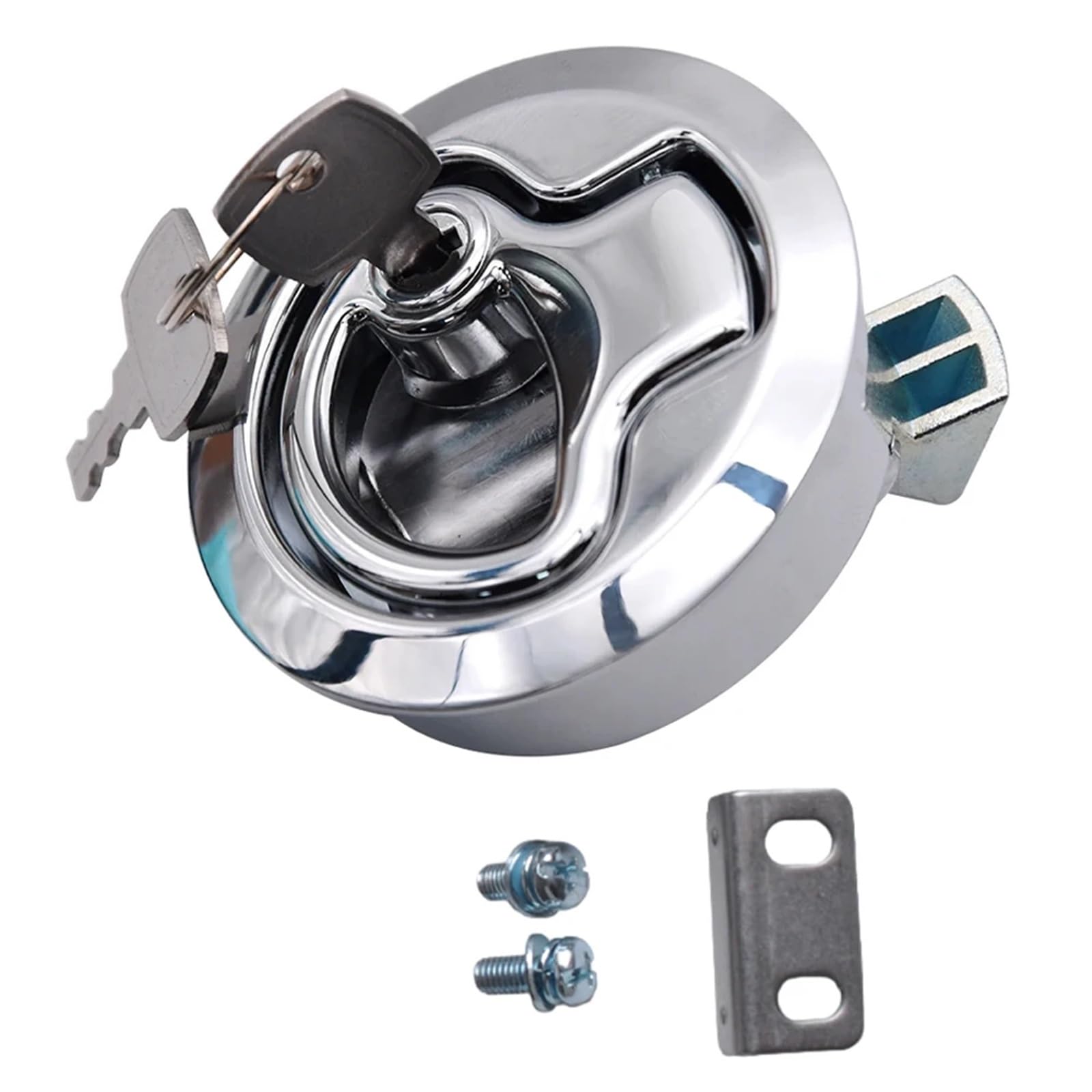 2Pcs Round Locking Flush Pull Latch for RV Boat Hatch Marine Stainless Steel Camper