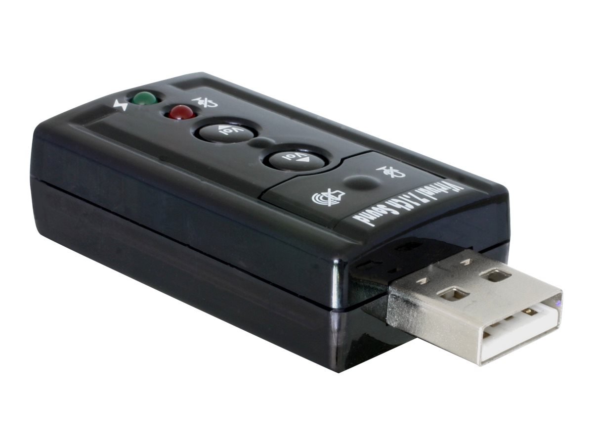 USB Sound Adapter 7.1 - DeLock -Virtual 7.1 Sound - Xear 3D Sound - mit Funktionstasten - zusätlicher Soundadapter - ideal für Skype