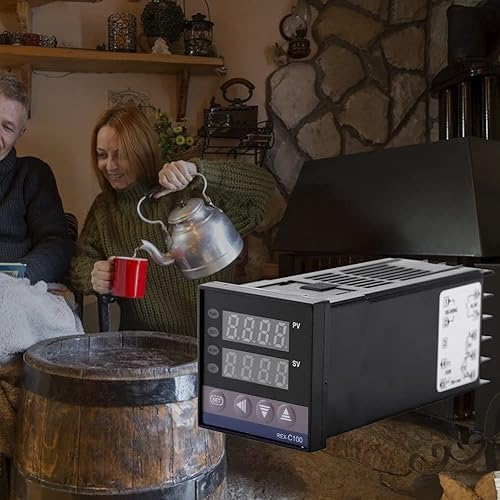 Miniatura 8 de Termóstato de Digitaces, 32.0 F2,372.0 F alarma LED PID controlador de temperatura equipos AC110V-240V para la industria química de la energía