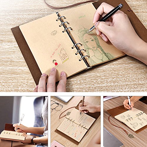 Leather Writing Journal Notebook, Maleden Classic Spiral Bound Notebook Refillable Diary Sketchbook Gifts With Unlined Travel Journals To Write In For Girls And Boys #TOP4