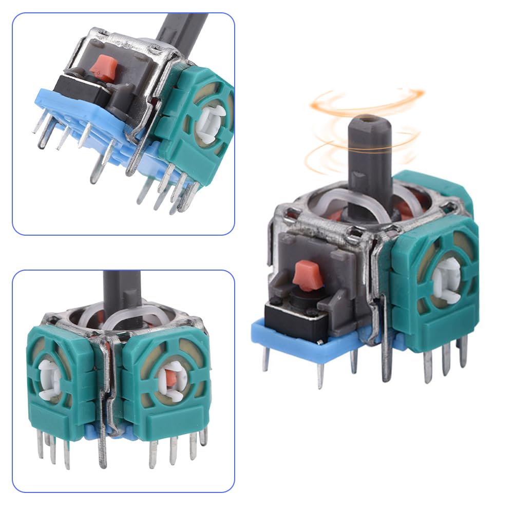 Tiiyee Joystick con Sensor Analógico 3D, 2 Piezas Joystick Analógico 3D Wireless Thumb Sticks Sensor Reemplazo Piezas de reparación Street Rocker Estilo de Competencia para Controlador PS4