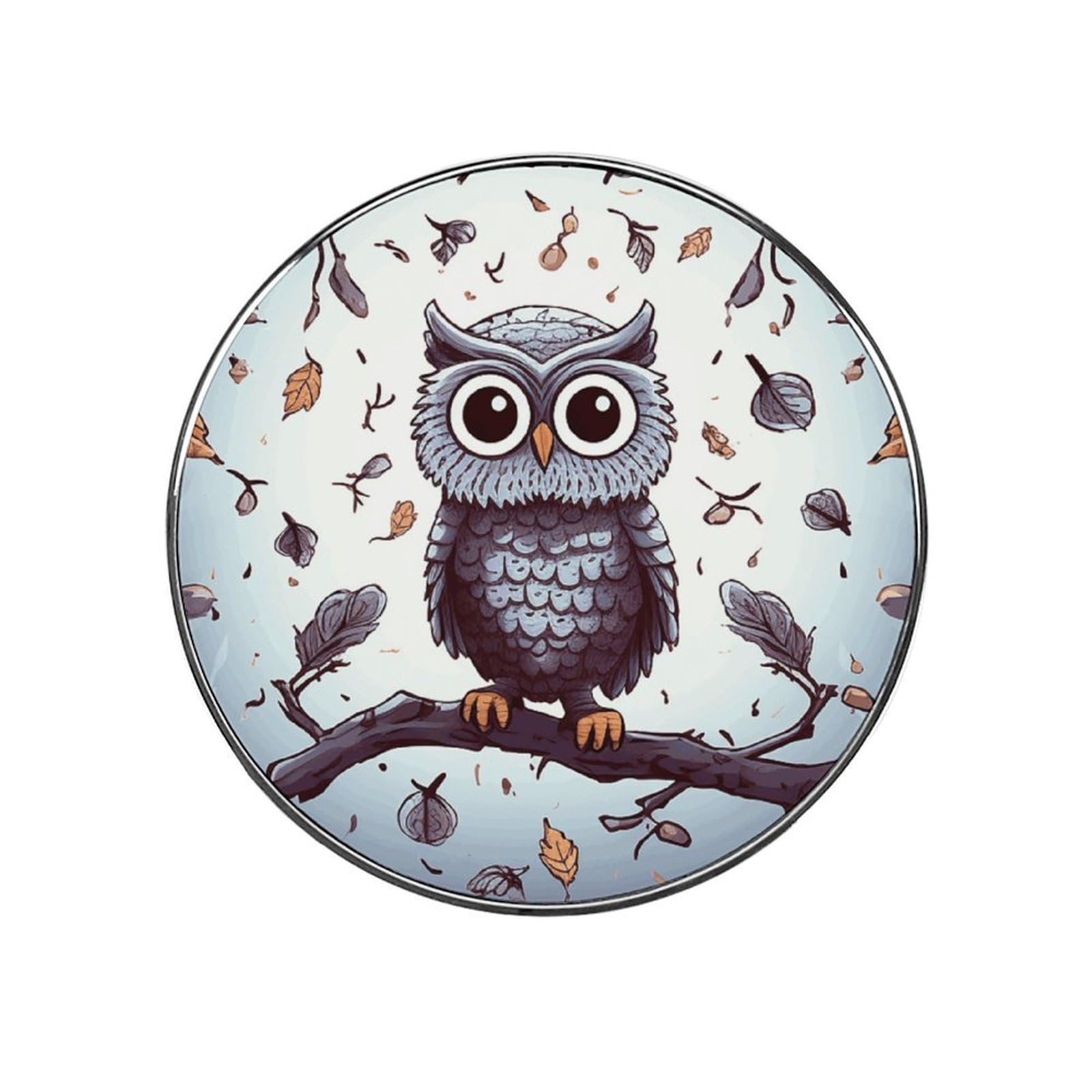 Owl Tree Branches Customizable Refrigerator Magnets, Strong Magnetic Fridge Stickers, Funny Round Decorative Fridge Magnets for Home Kitchen, Whiteboard, Locker, and Office