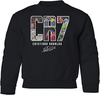 Cup & Branch Collage Ronaldo Tribute - Soccer GOAT Youth Crewneck Sweatshirt