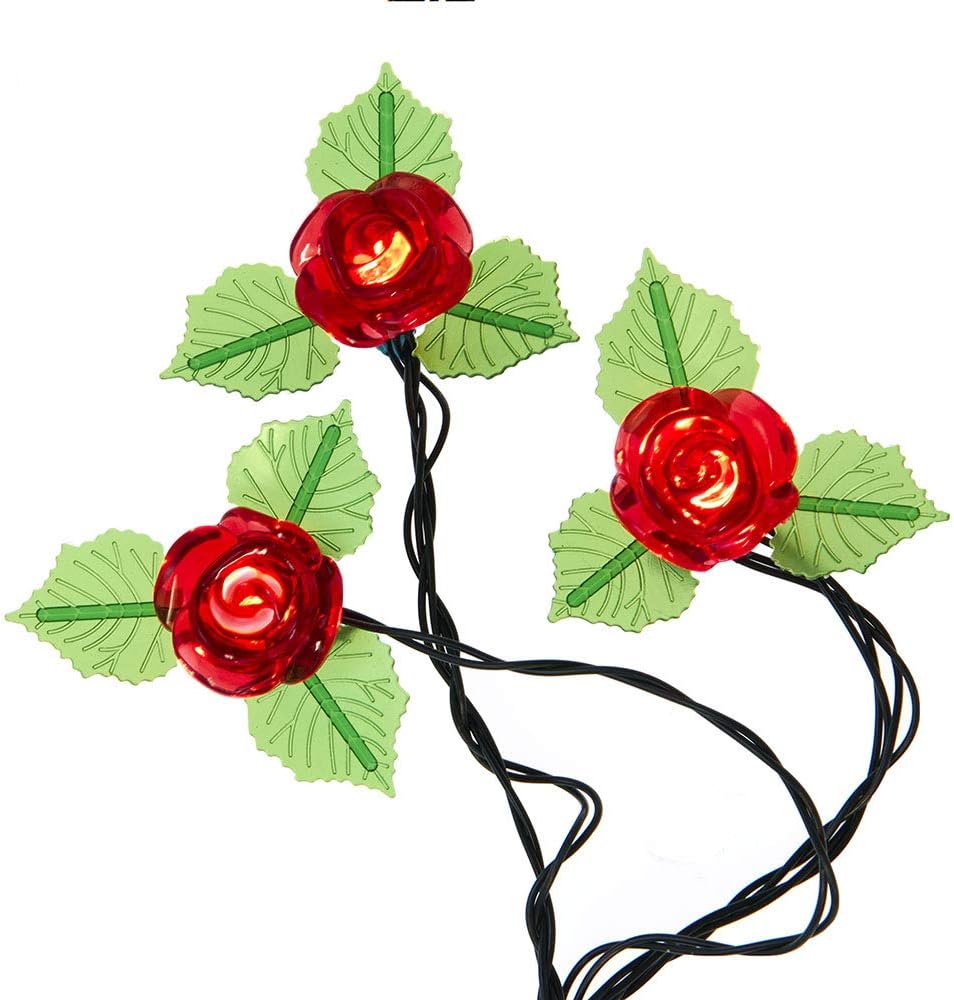Kurt S. Adler UL 10-Light LED Red Rose Light Set