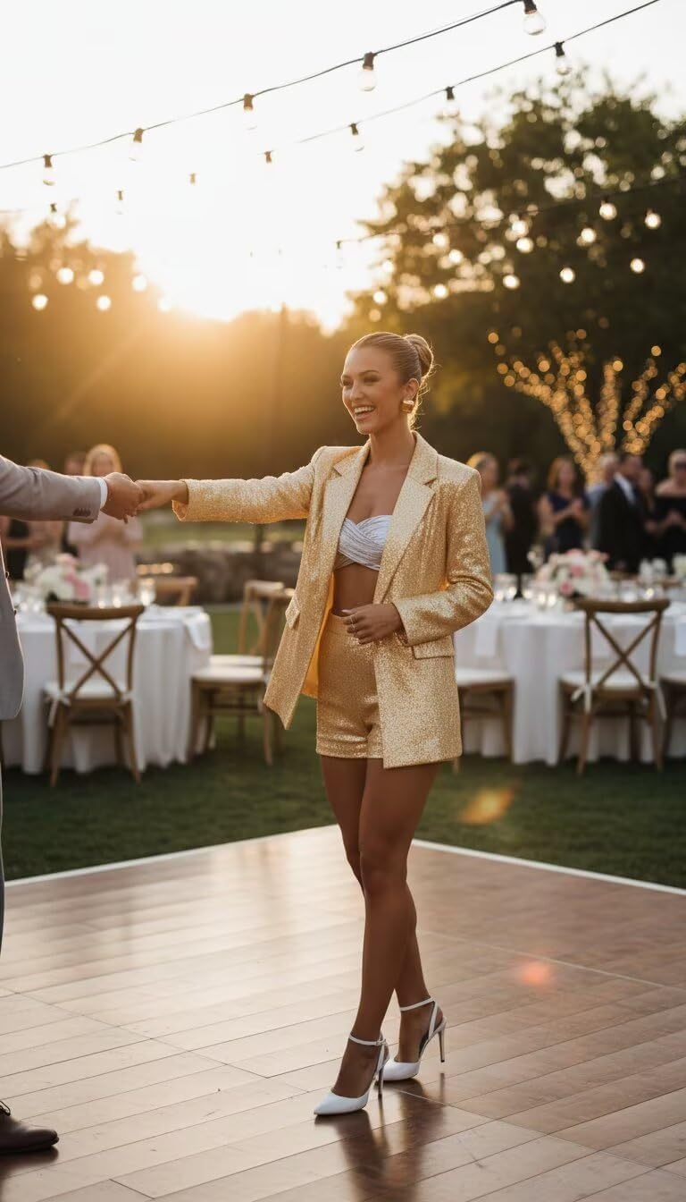 Sequin Womens Suit Set Short Open Front Two Piece Blazer Shorts Set for Women Glitter Long Sleeve Outfits for Party