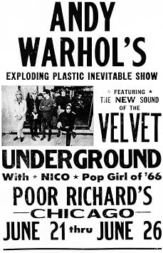 Artist Unknown Andy Warhols, Velvet Underground Concert Poster, Poor Richards, Chicago, Wall Art