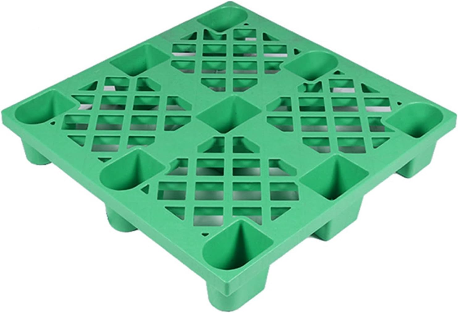 Nestable Plastic Shipping Pallet, Storage Grid Pads, Breathable Grids Article Racks, High Warehouse Storage Platform for Supermarket Kitchen Garden(Green)