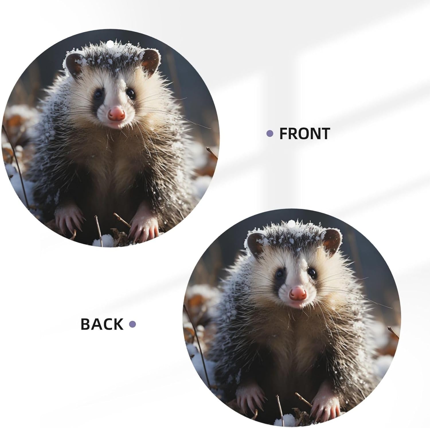 Car Air Freshener 24 PCS Opossum In Snow Hanging Car Air Fresheners Auto Interior Decor Card Freshener Strong Scented Card Lavender Cars Scents for Office Bedroom Close Drawer Round Shape