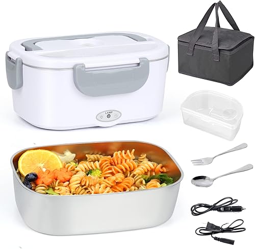 VECH Fiambrera eléctrica de 60 W, calentador de alimentos de 12 V24 V110 V, a prueba de fugas, para el hogarcochecamión, calentador de alimentos