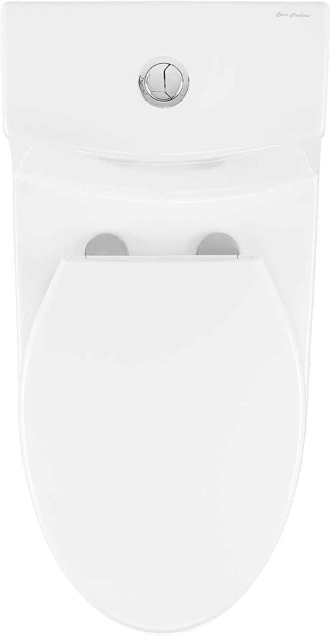 Inodoro de una pieza Virage, alargado, con descarga dual Vortex de 1.1/1.6 gpf, color blanco brillante miniatura 11