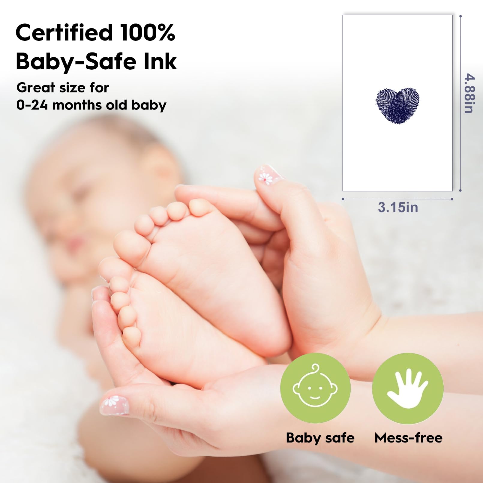 TATUNER Baby Hand and Footprint Kit Inkless - Mess Free Ink Pad, Paw Print Kit for Dogs and Cats, Safe Clean Touch Ink Pads for Newborn Handprints — view 31