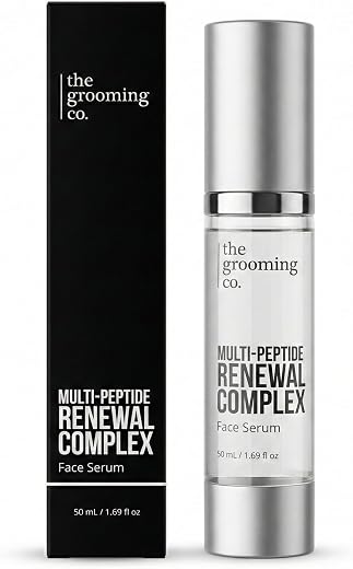 The Grooming Co. Multi-Peptide Renewal Complex Face Serum | Anti-Aging & Brightening | 7% THD Ascorbate (Vit C), 6% Peptid...