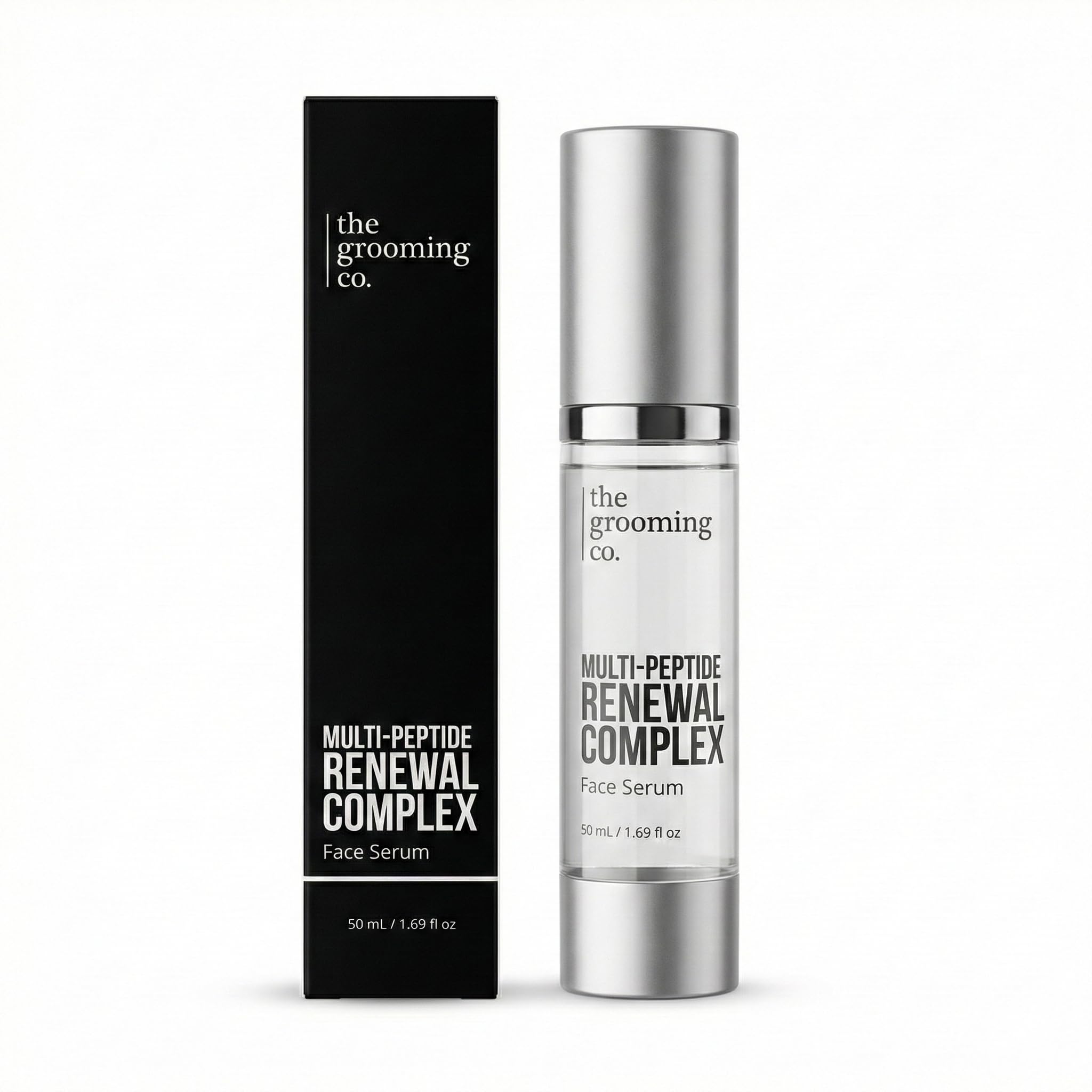 The Grooming Co. Multi-Peptide Renewal Complex Face Serum | Anti-Aging & Brightening | 7% THD Ascorbate (Vit C), 6% Peptides, 2% Granactive Retinoid, 4% Niacinamide & 3% Tranexamic Acid | 50 ml