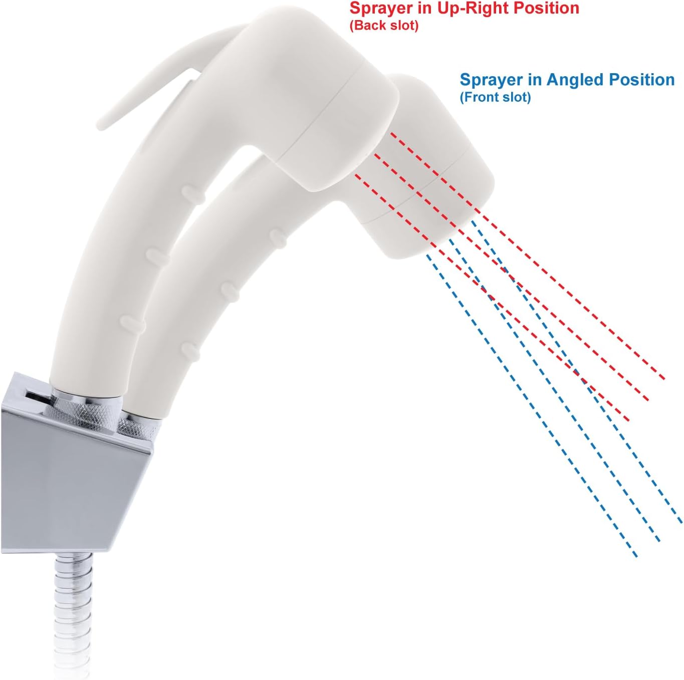 Ambassador Marine Trinidad- 2H External Shower Mixer (Small Warm White Sprayer, 6' Stainless Steel Hose) (Chrome/Warm White) - 134-0207-CW-W