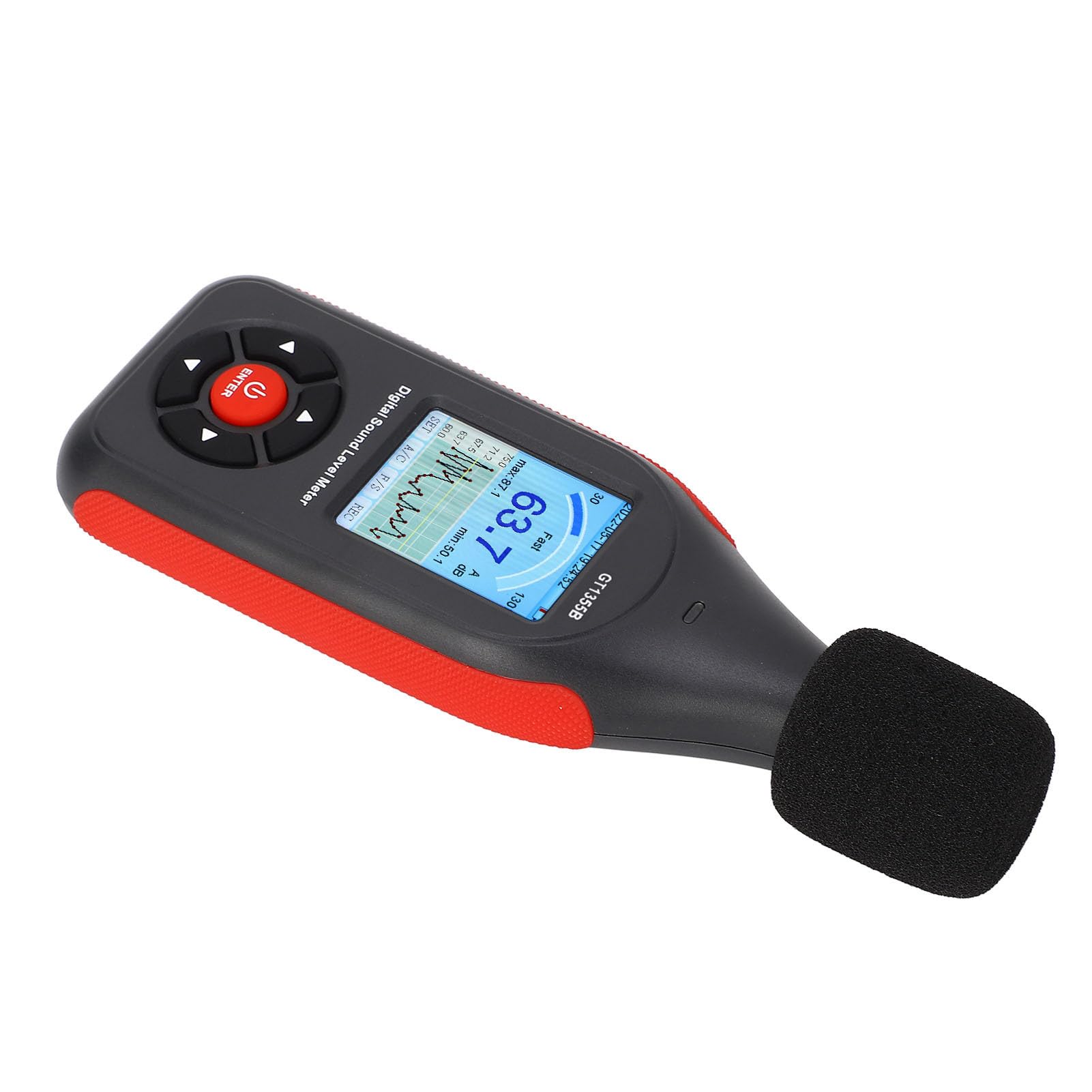 EMUKOEP Tester Digitale per Decibel con Ampio Intervallo di Misurazione e Uscita CC, Frequenza da 31,5 Hz a 8500 Hz, Frequenza di Campionamento Lenta e Veloce, Tempo di Ricarica di 1,5 Ore