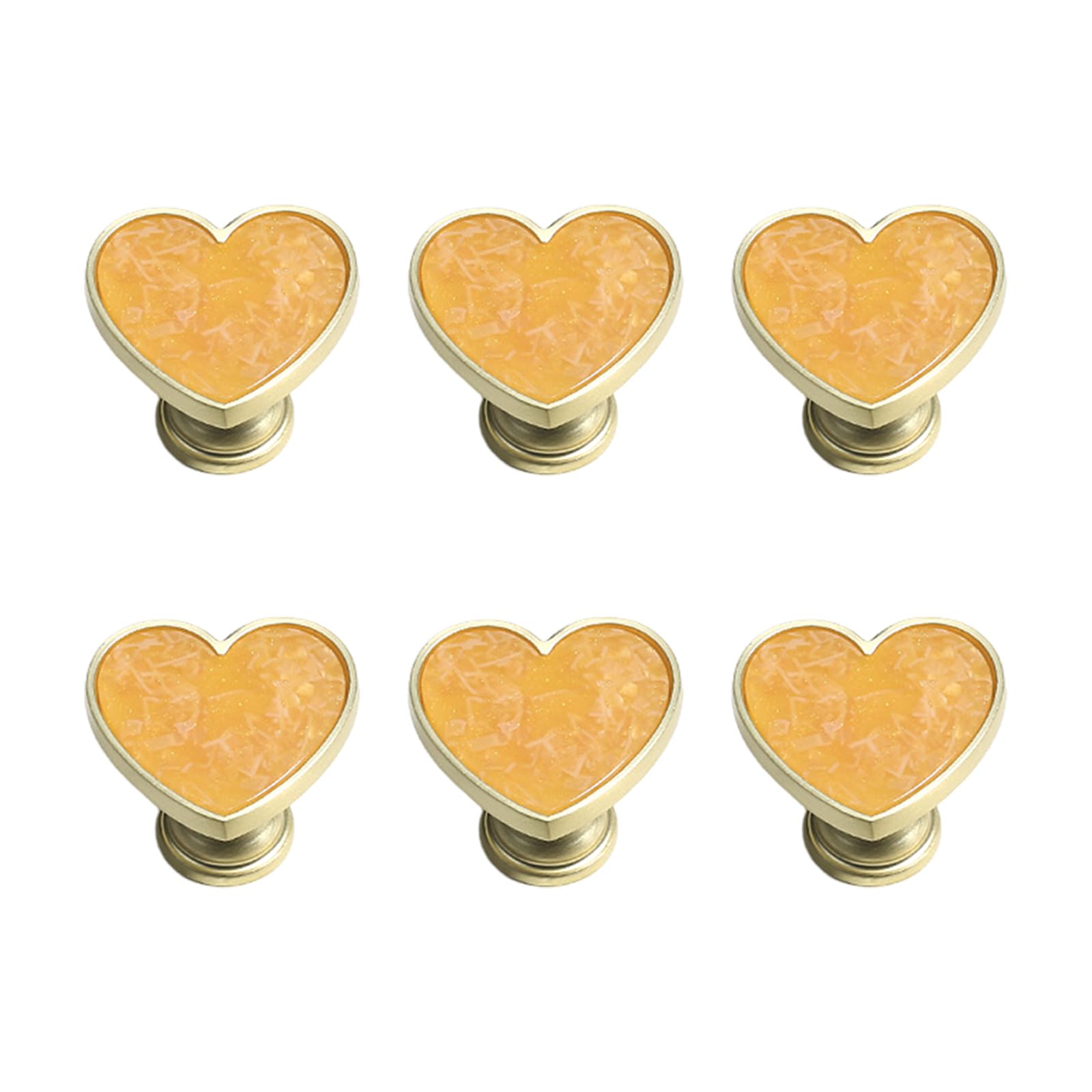 Zinc Alloy Heart Cabinet Knob Set of 6 Decorative Drawer Pull Hardware for Nightstands Dressers Cabinets and Doors Heart Cabinet Knobs Drawer Pull Set Dresser Hardware Nightstand Knobs Decorative Zinc