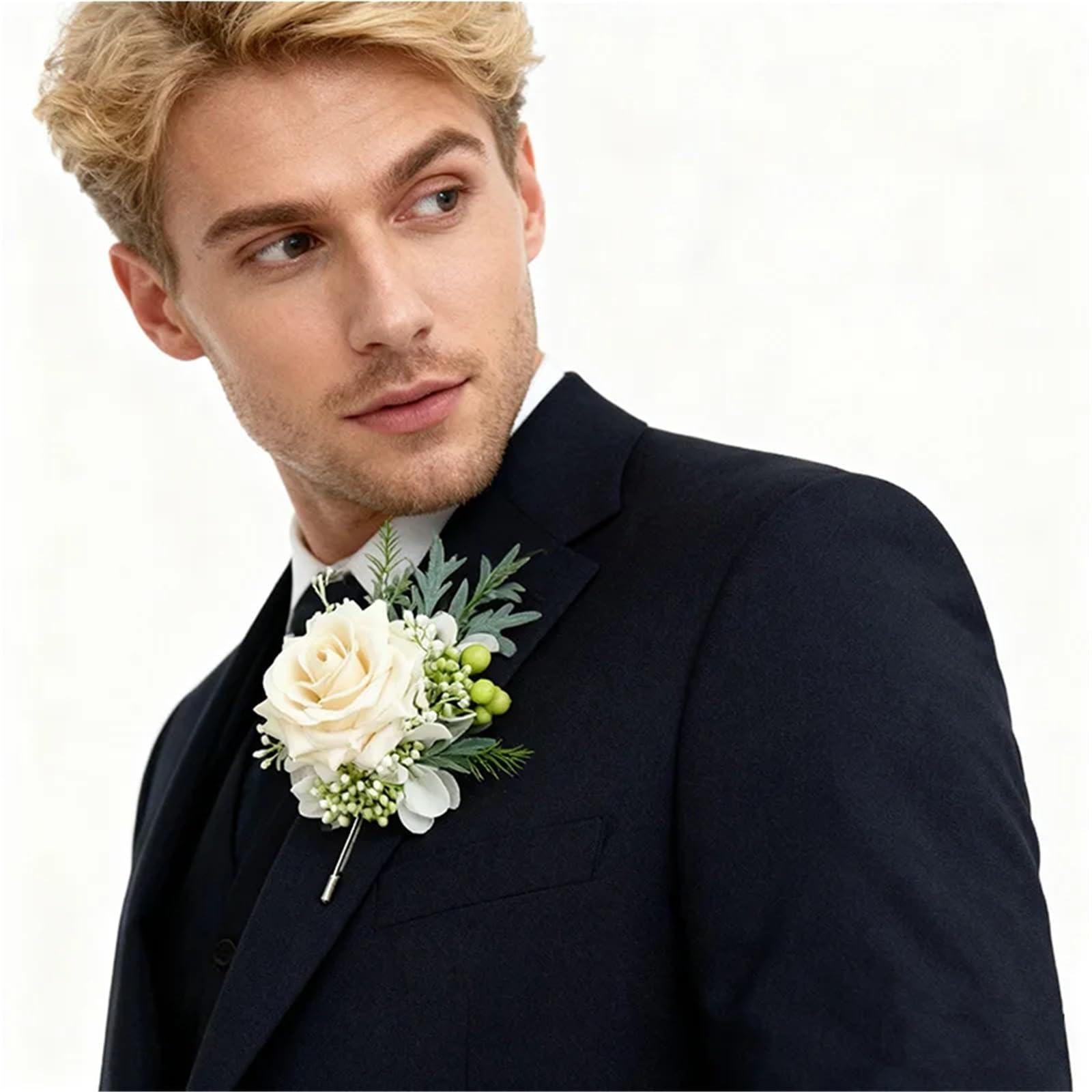 Ansteckblume Corsage und Boutonniere-Set, Rose, Hochzeit for Freund, Blume for Herrenanzug, Accessoires, Mann(1-6PCS Set)