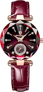 Gosasa Top Brand Luxury Women's Watch Diamond Dial Elegant Watch for Women Leather Quartz Fashion Ladies Wristwatch Waterproof Analog Display Stainless Steel