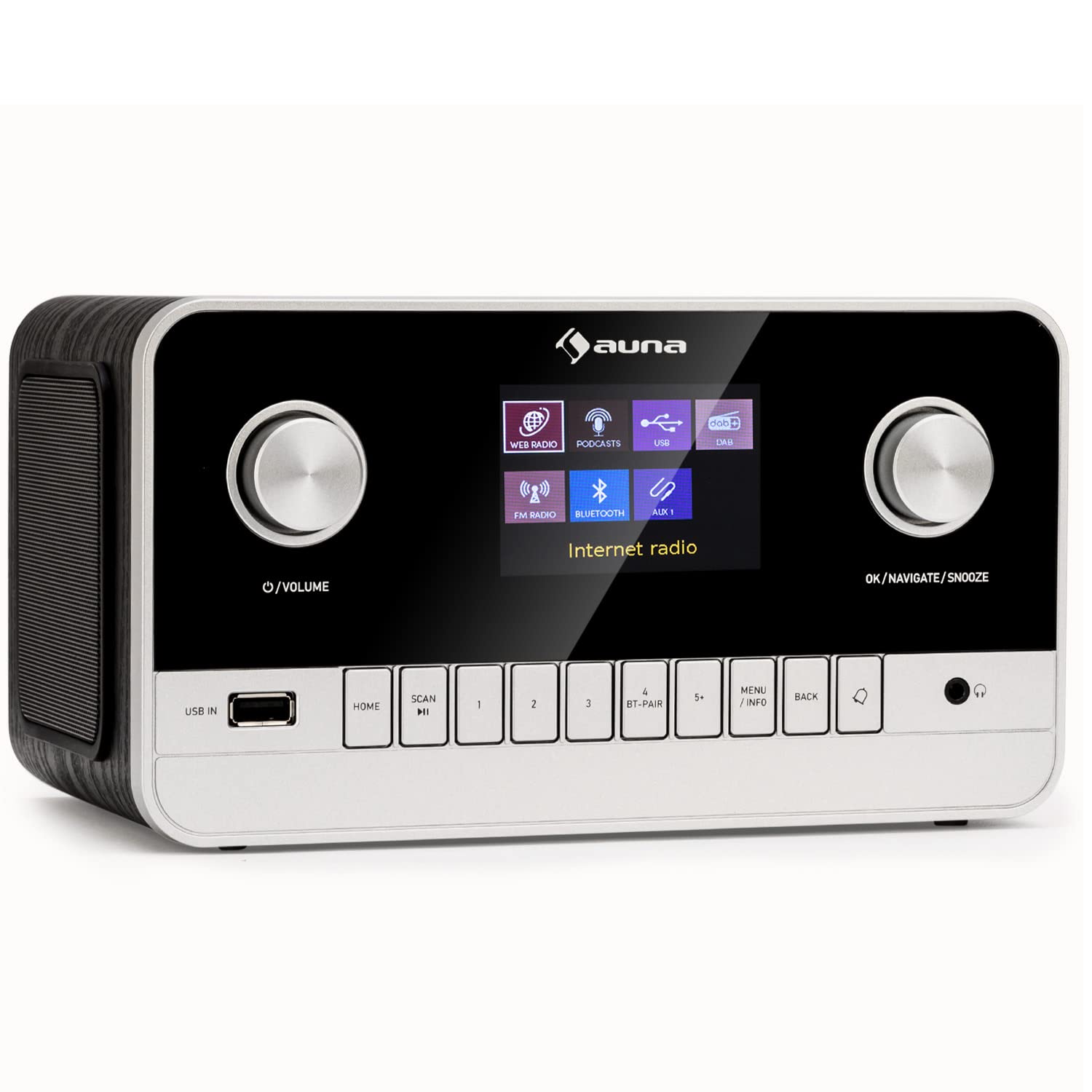 Radio Portatile DAB/FM/Bluetooth - Vintage In Legno, Altoparlanti 15W, Display TFT, Radiosveglia - Foto 5