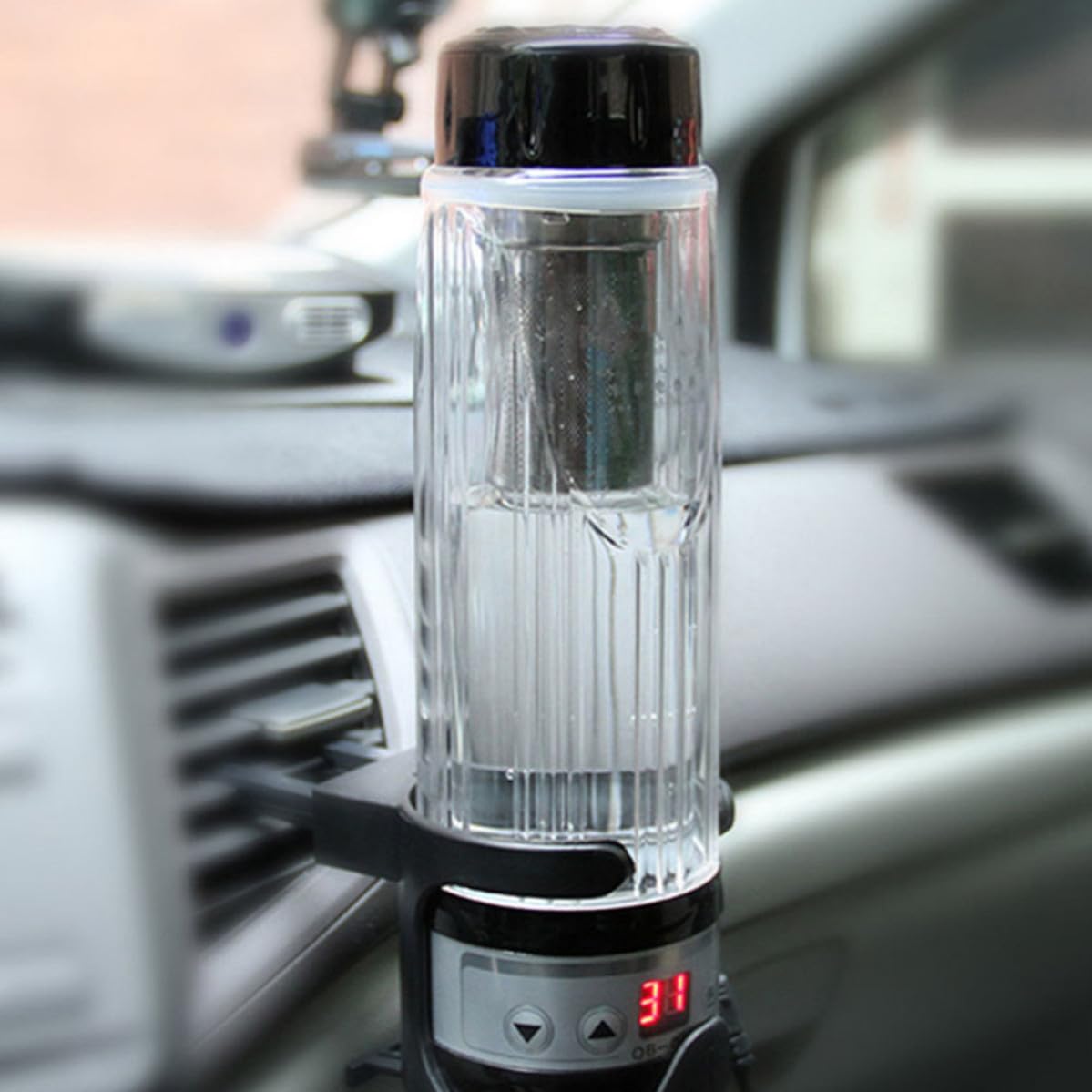 Hervidor Eléctrico de Viaje 420ml para Coche y Camión Negro