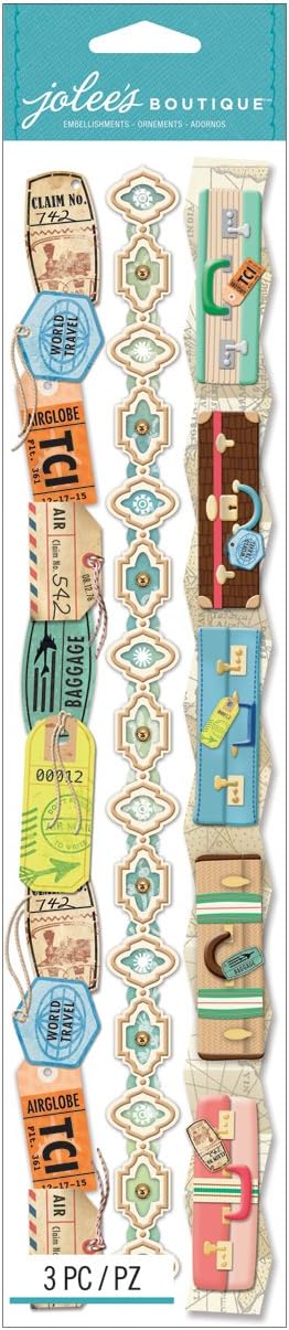 Jolee's Boutique Dimensional Border Stickers, Travel Borders