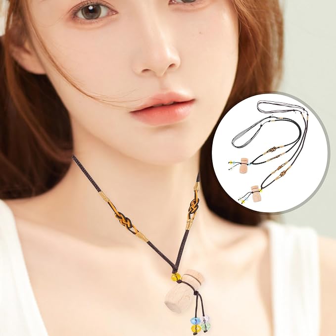 GLEAVI 8 Pcs Essential Oil Bottle Jewelry Minimalist Necklace Diffuser Choker Mothers Day Mother Day Essential Oil Neck Chain Perfume Necklace Bottle Glass miniatura 5