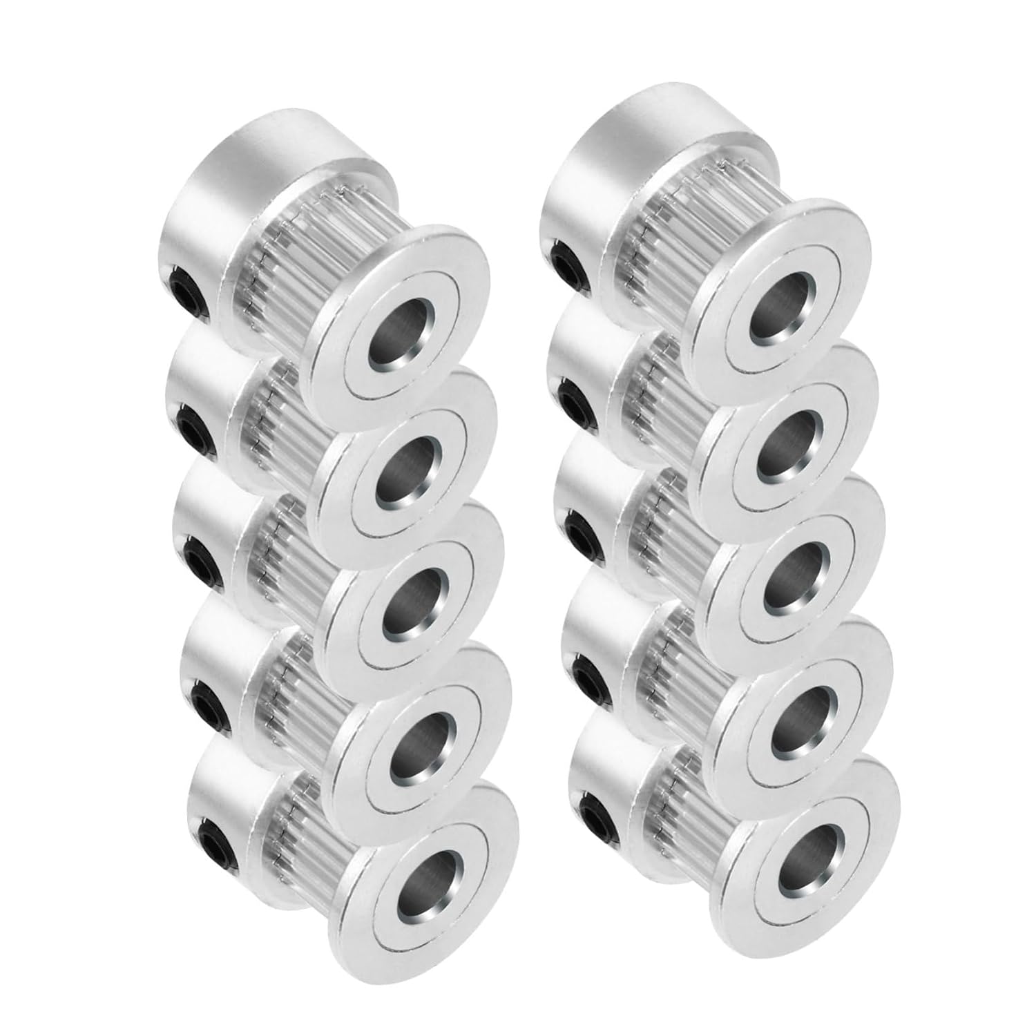 10 Pcs Tooth Aluminum Synchronous Belt Pulleys Bore for Printer Accessories Low Noise Smooth Transmission Mechanical Reduction Gear