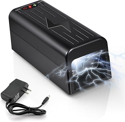 Trampas eléctricas para ratones para interiores para el hogar, trampa para ratas sin contacto con potente voltaje para casa, cocinas, garajes, salas
