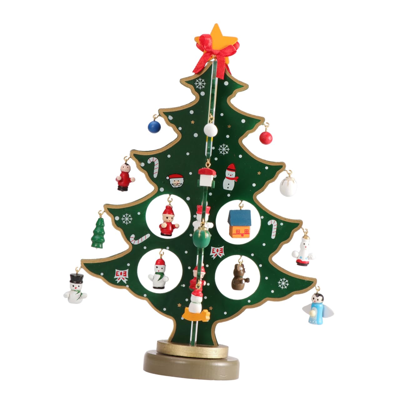 Amosfun 3 Pz Decorazioni Natalizie Per La Tavola Decorazione Da Tavolo Natalizia Albero Di Natale in Miniatura Decorazione Dell'albero Di Natale Calendari Dell'avvento Per Bambini Di Legno