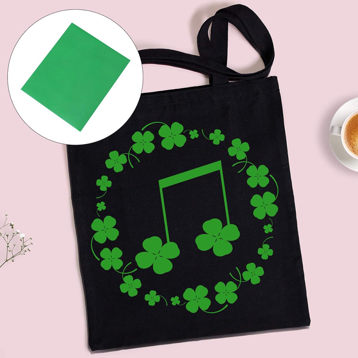 DOITOOL 2 Sheets Lettering Film Heat Transfer Craft DIY Cloth Film Green