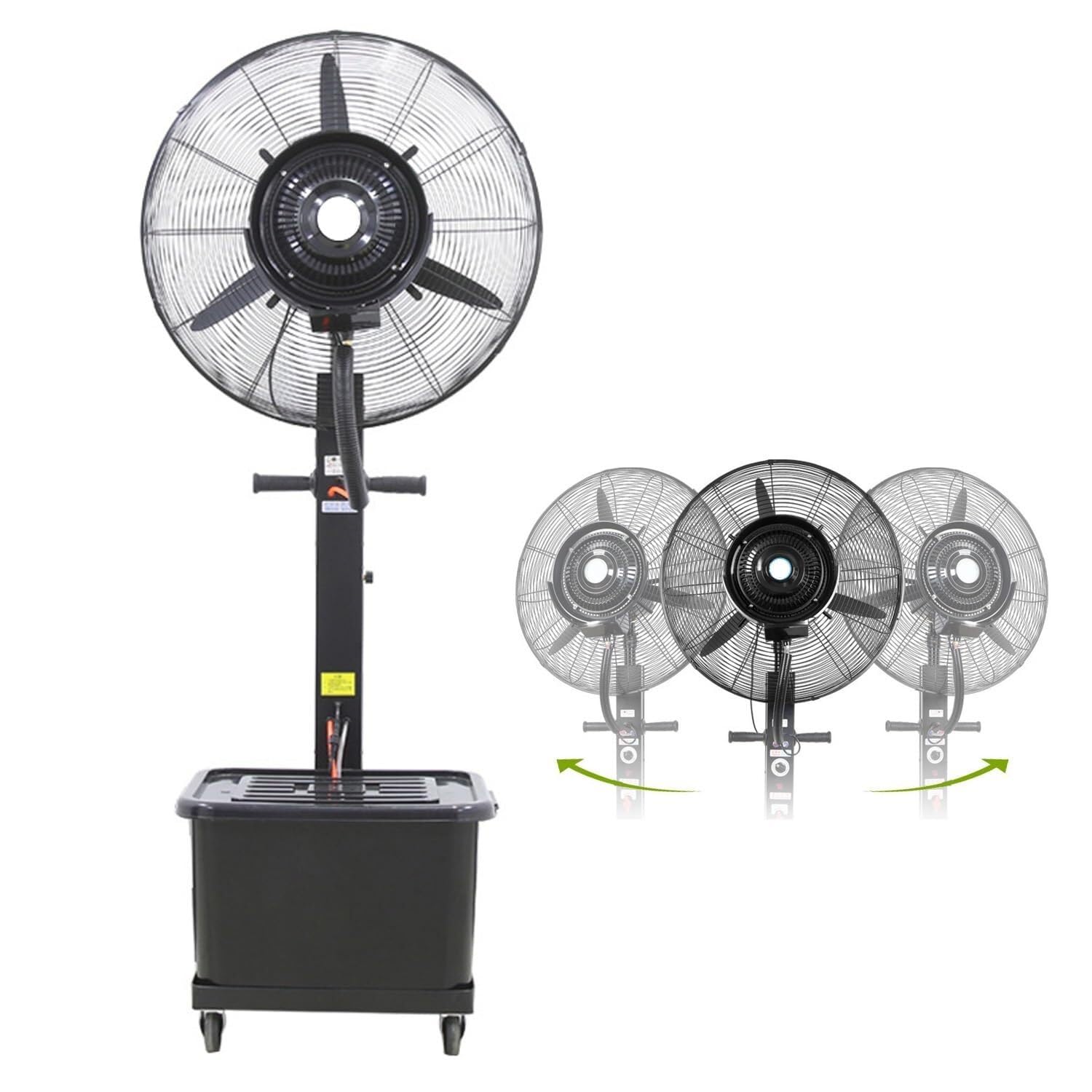 asdchZen Misting Fan, 3 Speed Oscillating Pedestal Fan With 42L Water Tank For Workshop, Patio, Factory - Ideal For Cooling And Humidifying,One Color-750mm/30