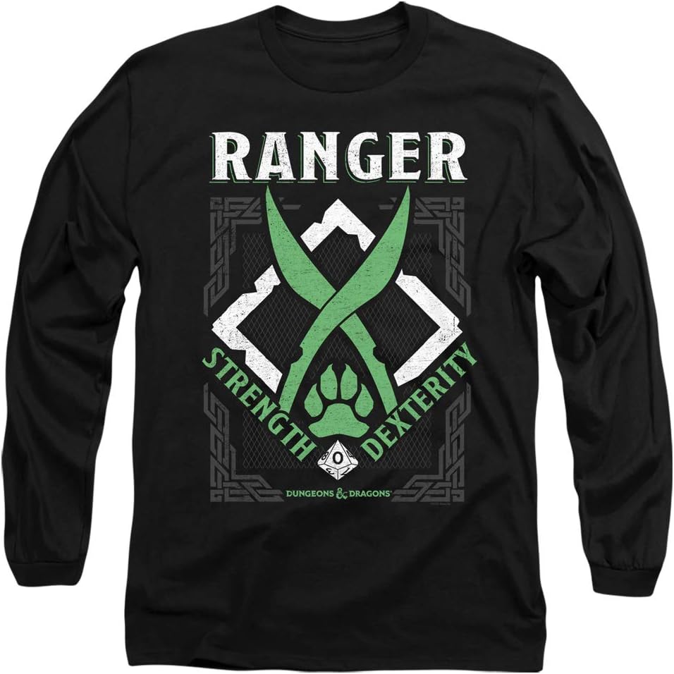 Dungeons & Dragons Ranger Unisex Adult Long-Sleeve T Shirt for Men and Women