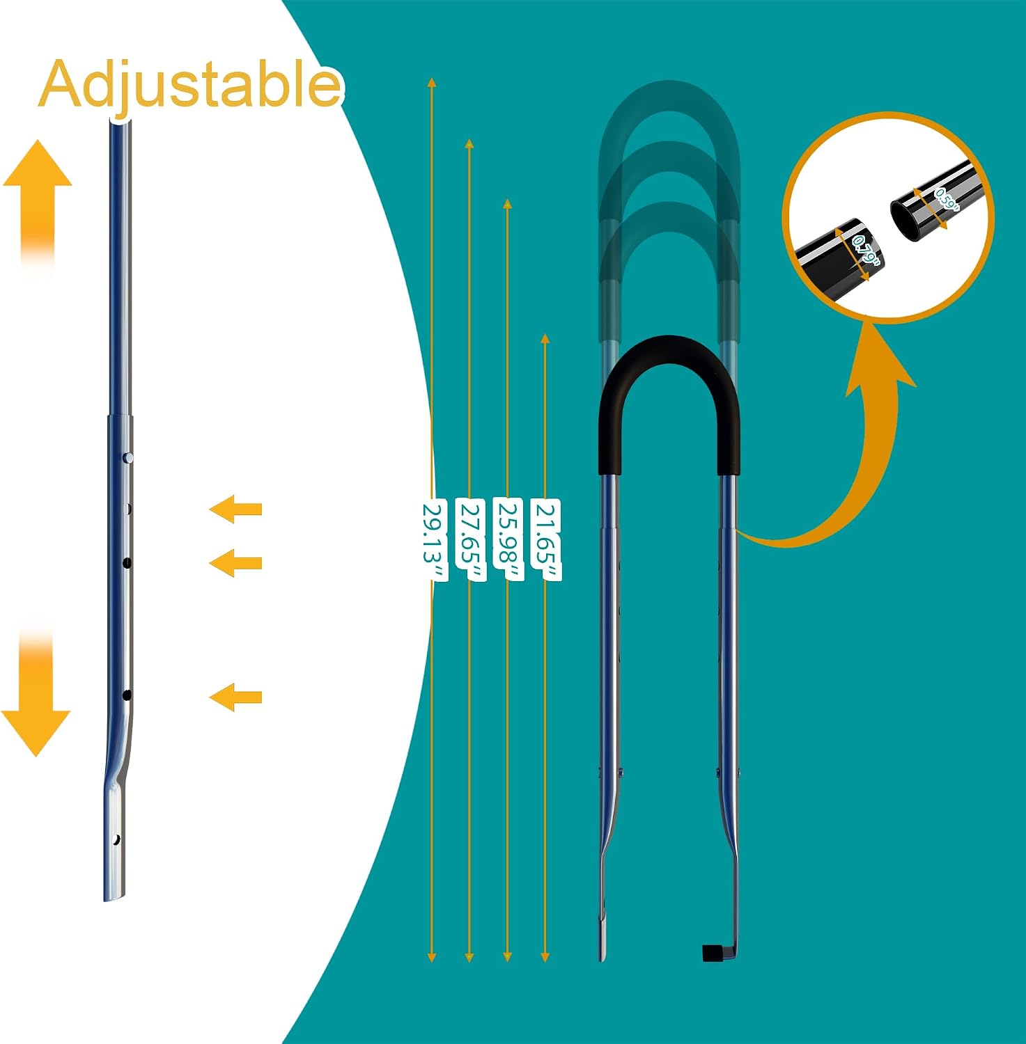 upgrade children cycling bike safety trainer handle, bike training handle balance push bar extended 21"-30" with 4-level height settings for learning to ride (gray)