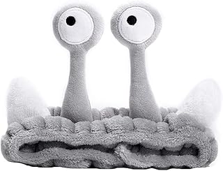 Mikおかしいかわいいカタツムリの目耳ヘッドバンド漫画アンテナウォッシュフェイスストレッチヘアバンド無地メイクターバンバンダナ、クリエイティブヘッドバンドヘアアクセサリー、服