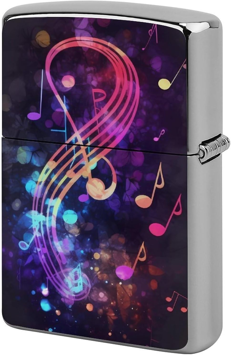 Colorful Galaxy Music Note Metal Lighter Case Cute Lighters Cover