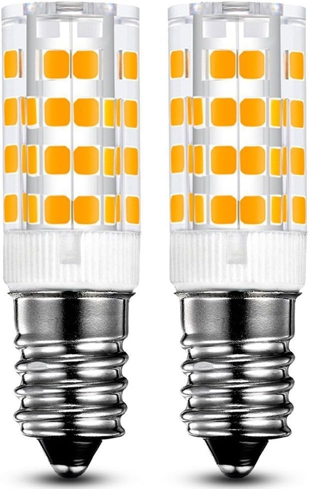 E14 LED Fridge Bulb - 5W / 400LM, 40W Halogen Bulb Equivalent, Warm White 3000K, Small Edison Screw(SES) 360° Beam Angle, 2-Pack [Energy Class A+]