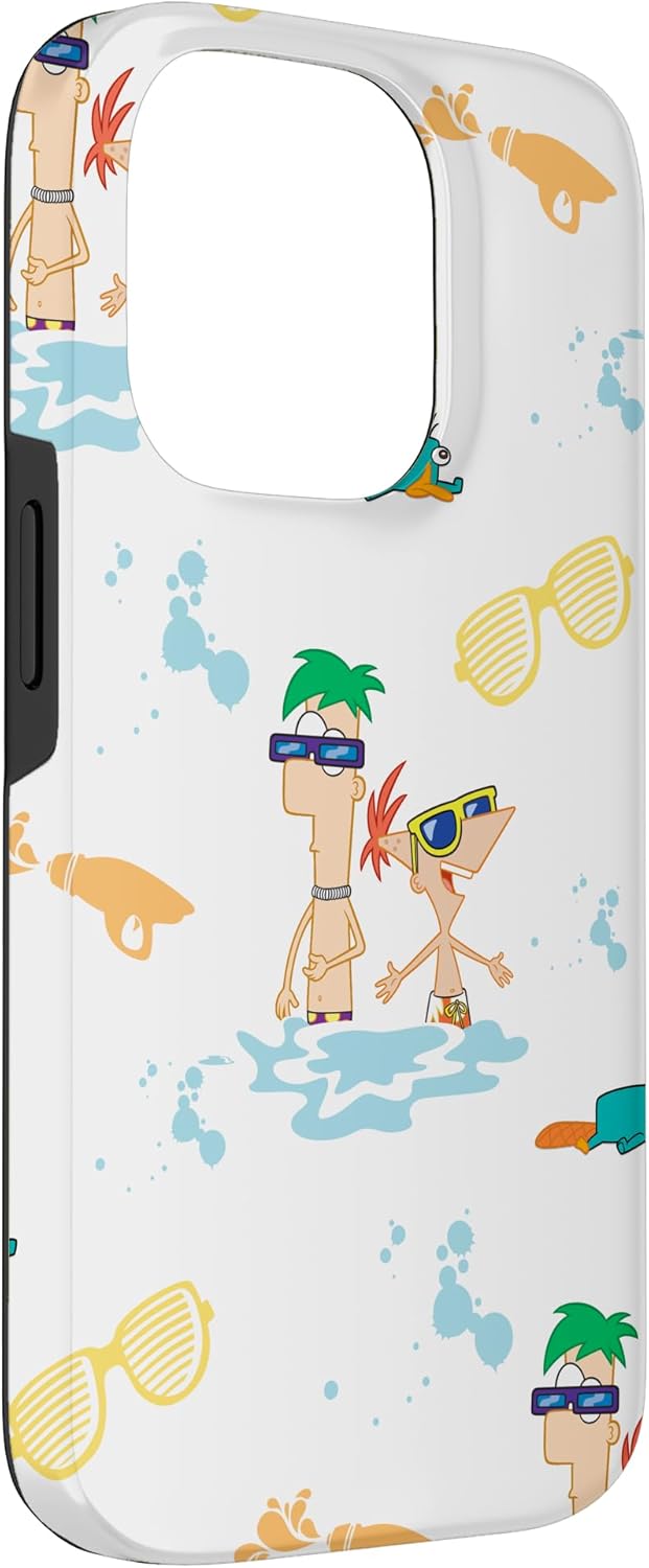 Disney Phineas and Ferb Plus Perry Summer Beach Vacation Fun Case for iPhone 14 Pro