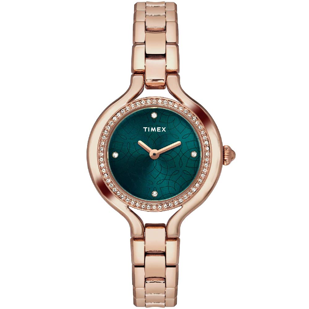 TIMEX Fria Women Round, Cushion, Rectangular and Rhombus Dial Case 2 Hands Function Rose Gold and Silver Watch