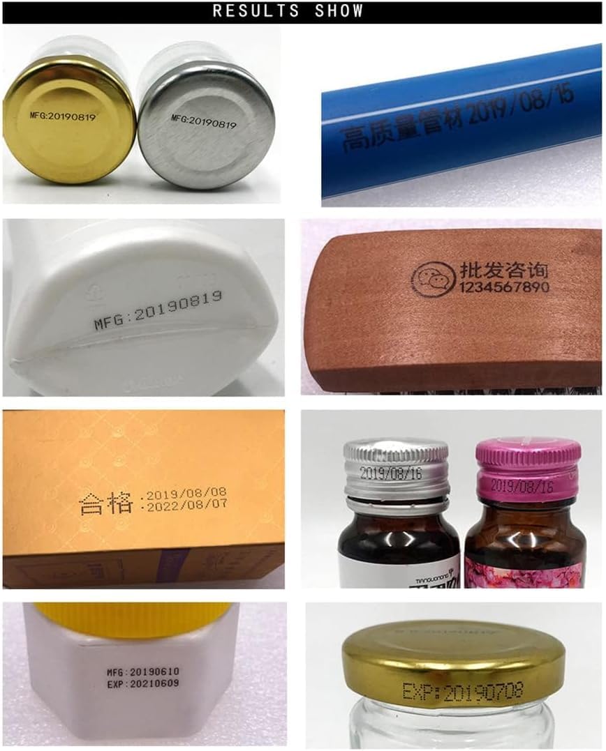 Imprimante à Jet d'encre Industrielle Automatique, imprimante à Jet d'encre de Bureau Portable, Date de Production de Bureau de 12,7 mm, Bouchon de Bouteille d'impression concave-Convexe, co
