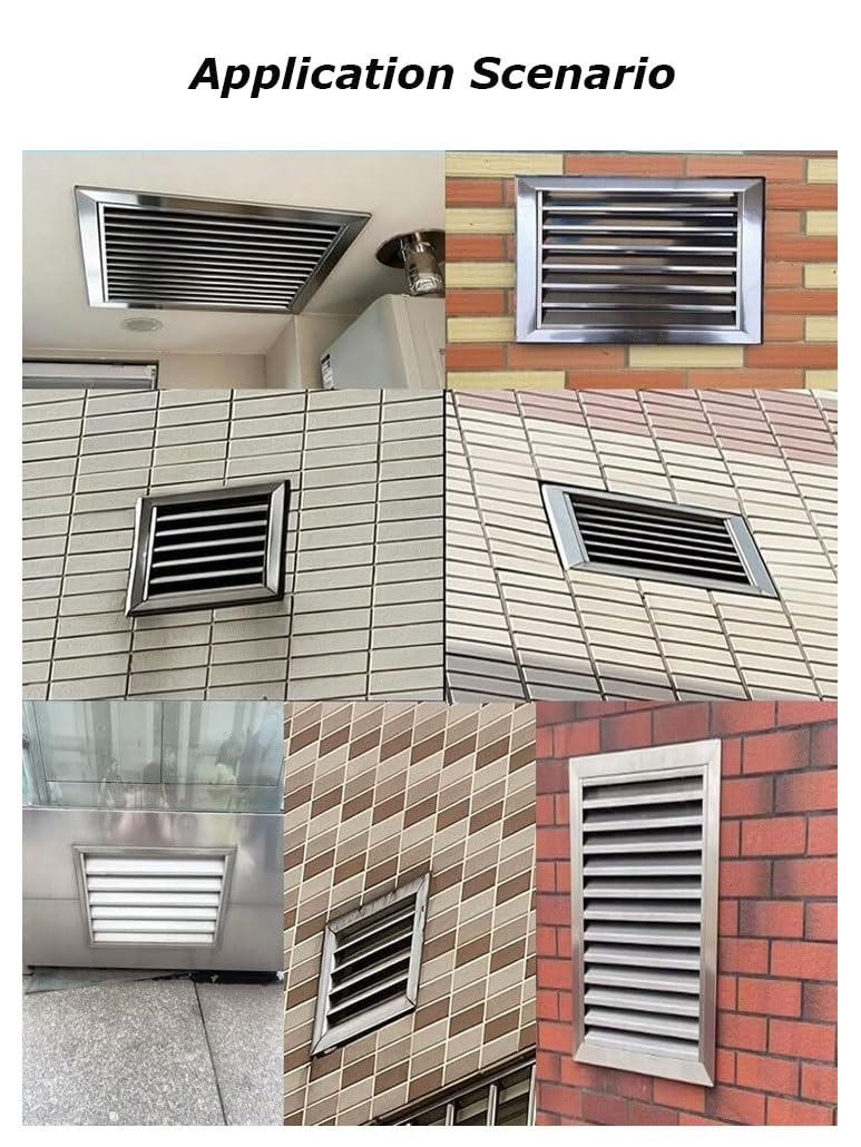 Griglia Di Sfiato In Acciaio Inox Per Case E Aziende 60 X 60cm Facile Da Installare Copertura Per Condotto Di Ventilazione Esterna E Resistente Traspirante(40x40cm/16x16in)