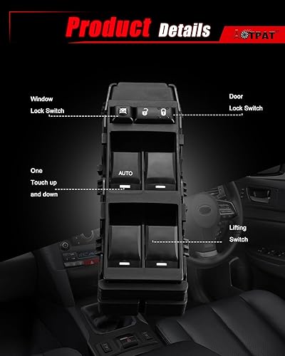 Miniatura 3 de AOTPAT Interruptor de ventana eléctrica para Dodge Caliber para Jeep Compass Driver Master Interruptor de ventana lateral para Jeep Patriot 2007