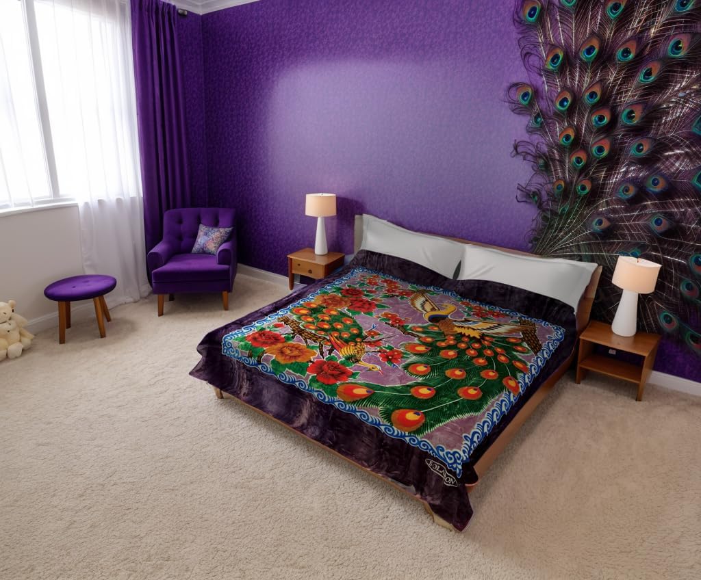 Solaron Queen Peacock Korean Mink Blanket