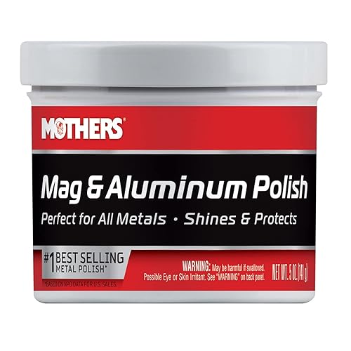 Mothers Mag & Aluminum Polish, 5 oz. — Brilliant Shine, Easy to Use, For All Uncoated & Unplated Metals Including Aluminum Wheels, Stainless Steel Trim and Exhaust Tips, Brass & More (05100)